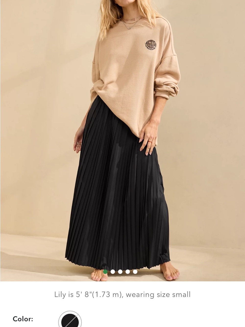 NWT  Aerie Black Pleated Balletcore Maxi Skirt Size Large